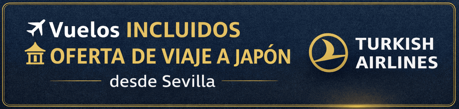 Vuelos incluidos desde Sevilla con Turkish Airlines para esta oferta de viaje a Japón